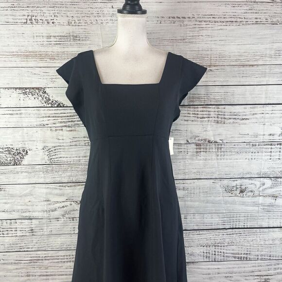 Lark & Ro Dress size 8 Black Stretch Above Knee A Line Wedding Church Career - Picture 2 of 12